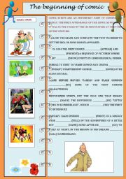 English Worksheet: THE BEGINNING OF COMIC STRIPS