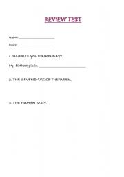 English Worksheet: REVIEW TEST