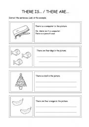 English Worksheet: there is.../there are...