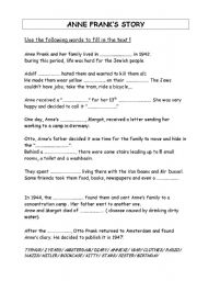 English Worksheet: Anne Franks story