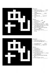 English Worksheet: crossword adjectives