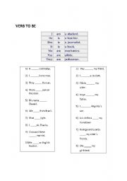 English worksheet: Verb to be excercises