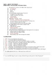 English Worksheet: Oscar Wildes Short Stories Answer key