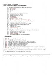 English Worksheet: Oscar Wildes Short Stories Answer key