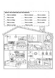 English Worksheet: Furniture and objects The House