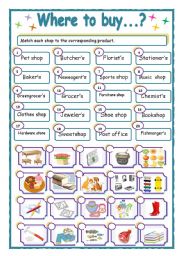 English Worksheet: WHERE TO BUY?