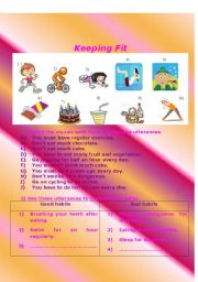 English Worksheet: Keeping Fit