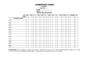 English Worksheet: Attendance Forms  and other