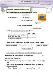 English Worksheet: END OF TERM TEST FOR 8TH FORM