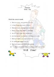 English worksheet: Some /Any