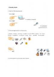 English worksheet: Everyday Objects