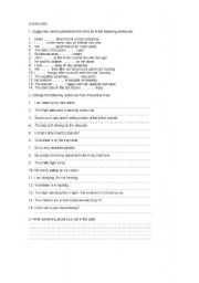English worksheet: Past Exercises