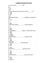 Articles with countable and uncountable nouns