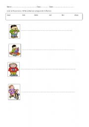 English worksheet: write sentences