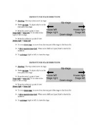 English Worksheet: stage directions - theatre