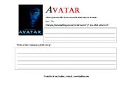 English worksheet: AVATAR the movie