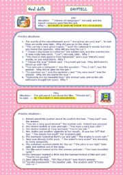 English Worksheet: Oral drills - say/tell