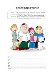 English Worksheet: DESCRIBING PEOPPLE