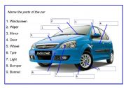 English Worksheet: Name the parts of the car