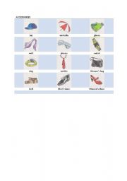 English Worksheet: Accessories