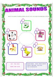 English worksheet: animal sounds