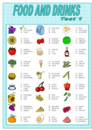 English Worksheet: FOOD AND DRINKS  TEST-1