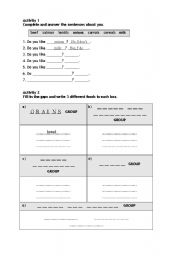 English worksheet: Eating habits