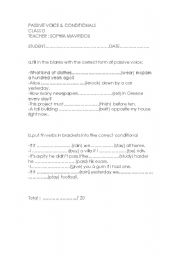 English worksheet: passive and conditionals