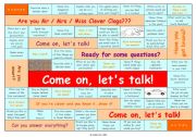 English Worksheet: TALKING GAME for elementary and pre-intermediate level  can be used for lessons with adults, too  FULLY EDITABLE