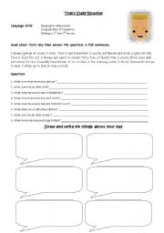 English Worksheet: Toms Daily Routine