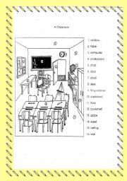 English Worksheet:  A classroom