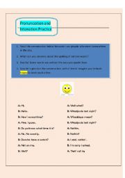 English Worksheet: INTONATION AND PRONUNCIATION PRACTICE