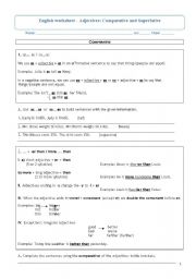 English Worksheet: Adjectives - comparative and superlative