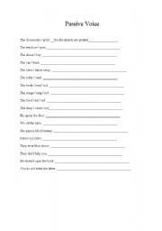 English worksheet: Passive Practice