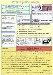 English Worksheet: Present perfect simple + key