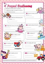 English Worksheet: present continuous-practice yes/no questions