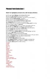 English Worksheet: Phrasal Verbs review