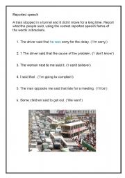 English worksheet: reported speech