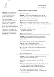 English Worksheet: Gerunds+Infinitives