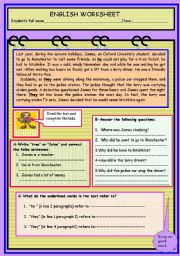 English Worksheet: Reading activity