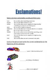 English worksheet: Exclamations