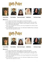 English Worksheet: Harry Potter - character description
