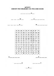 English worksheet: colours activity