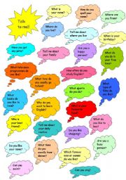 Present simple conversation prompts