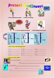 English Worksheet: Present Continuous