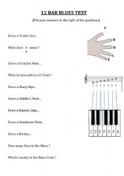 English Worksheet: 12 Bar Blues Worksheet