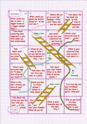 English Worksheet: Snakes and ladders n 1 (conversation)