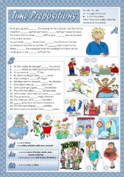 English Worksheet: TIME PREPOSITIONS