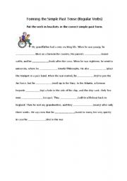 English Worksheet: Forming the Past Simple Tense