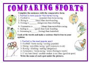 English Worksheet: Comparing sports